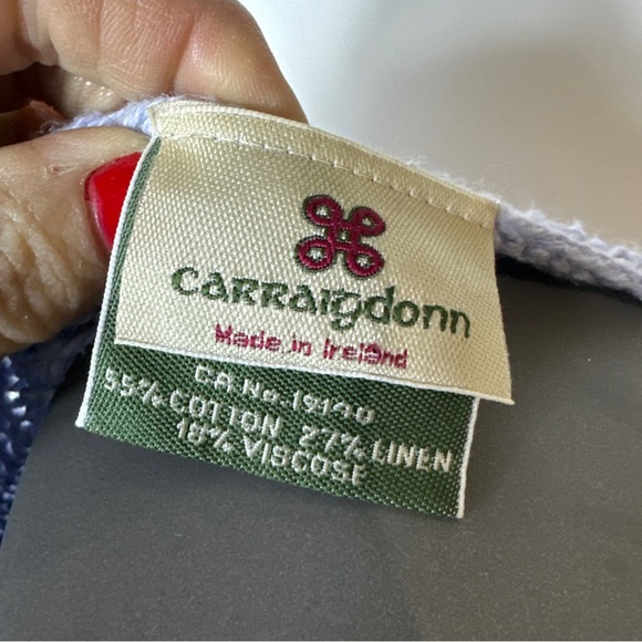 Vintage Carrargdonn Cableknit Coastal Blue Cotton/Linen Cottagecore Cardigan S - Picture 5 of 9